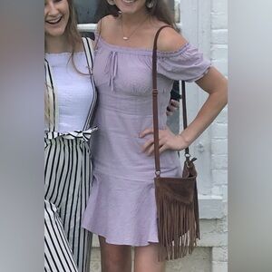 Lilac dress with embroidery